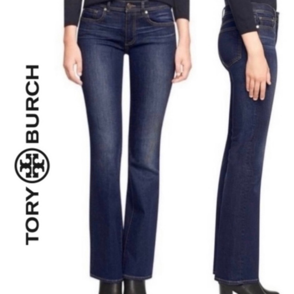 Tory Burch Dark Blue Boot Cut Jeans
